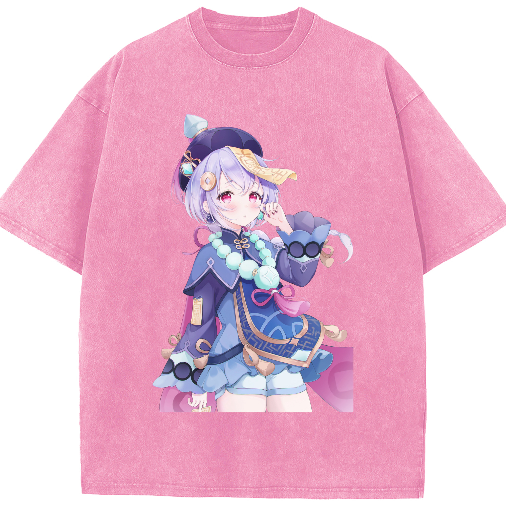 げんし神 七七 なな  genshin Nana 綿100% ヴィンテージ風 半袖Tシャツ（フロントプリント）